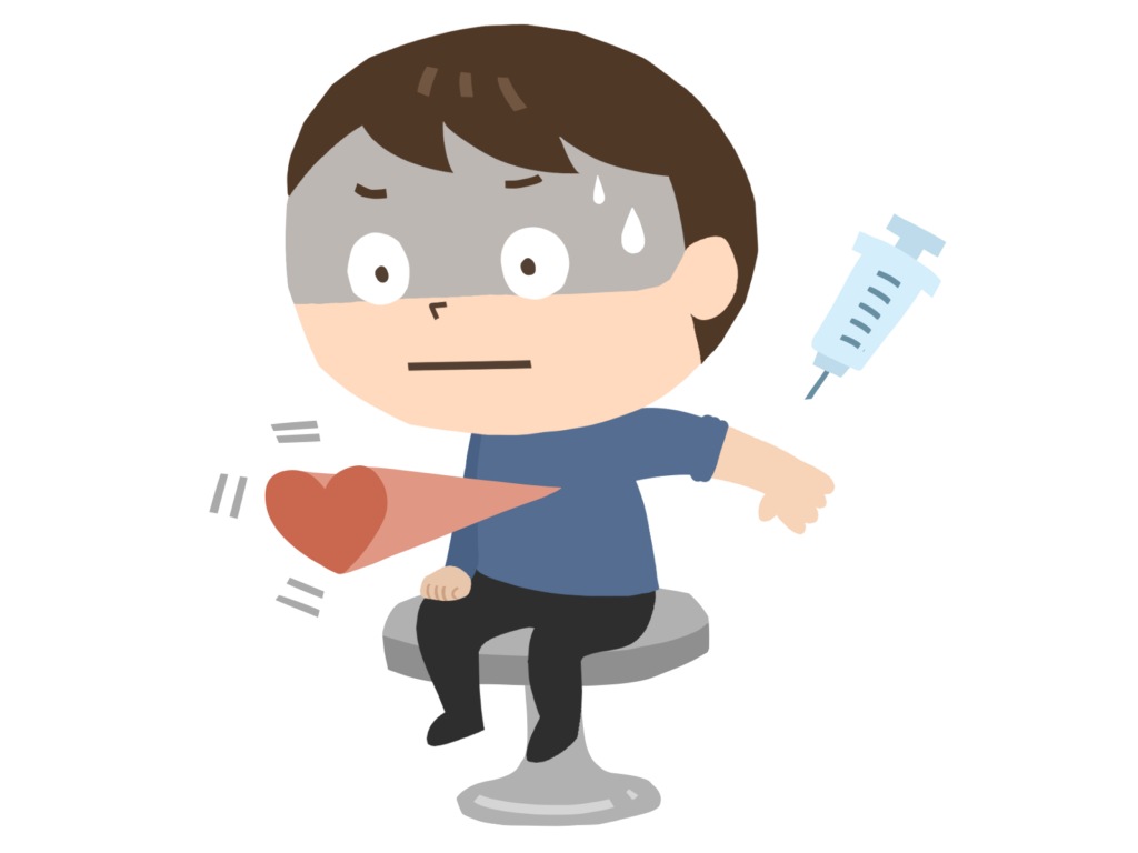 注射を打つ男の子