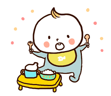 ご飯を食べる赤ちゃん